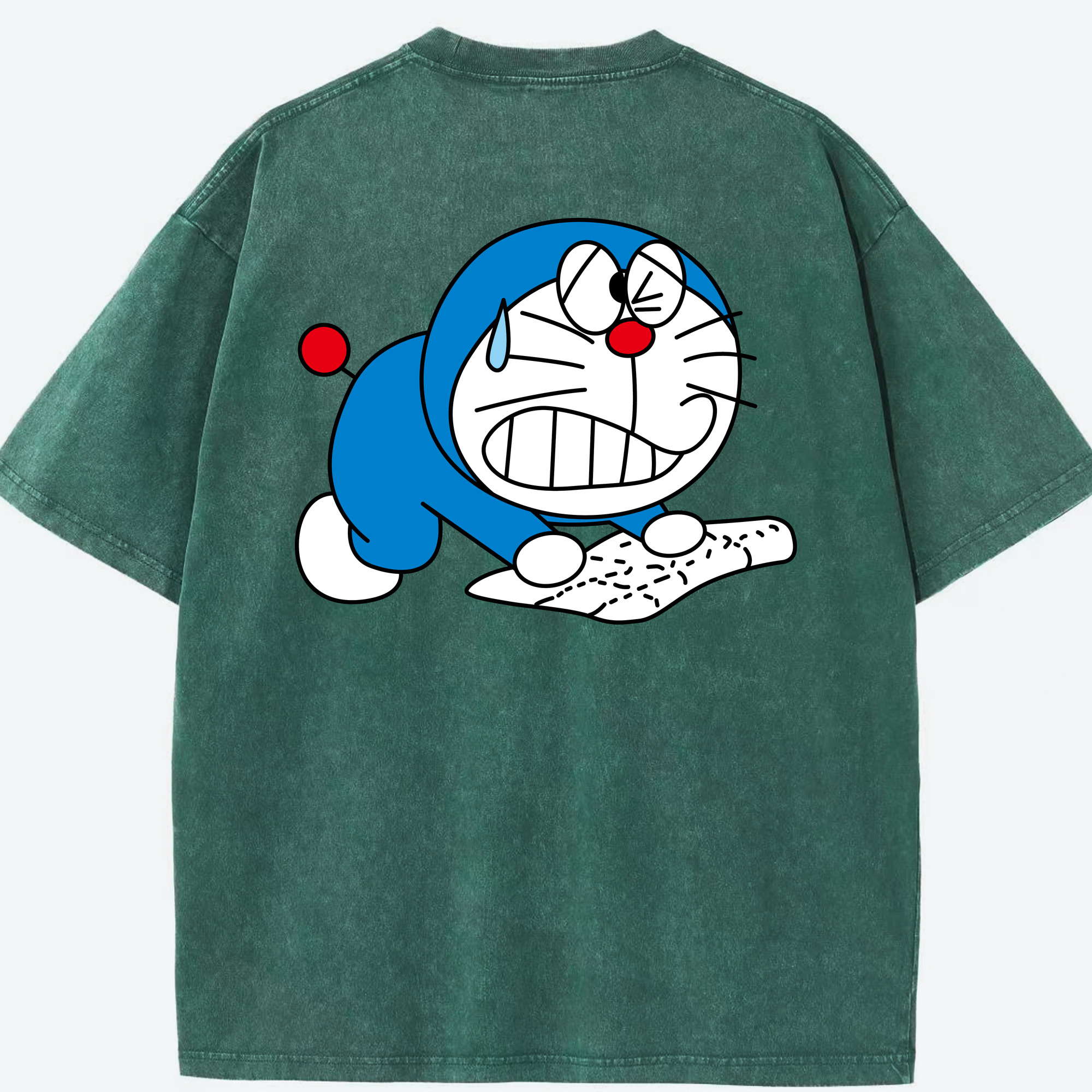 （画像用） ドラえもん Doraemon 綿100% ヴィンテージ風 半袖Tシャツ（背面プリント）